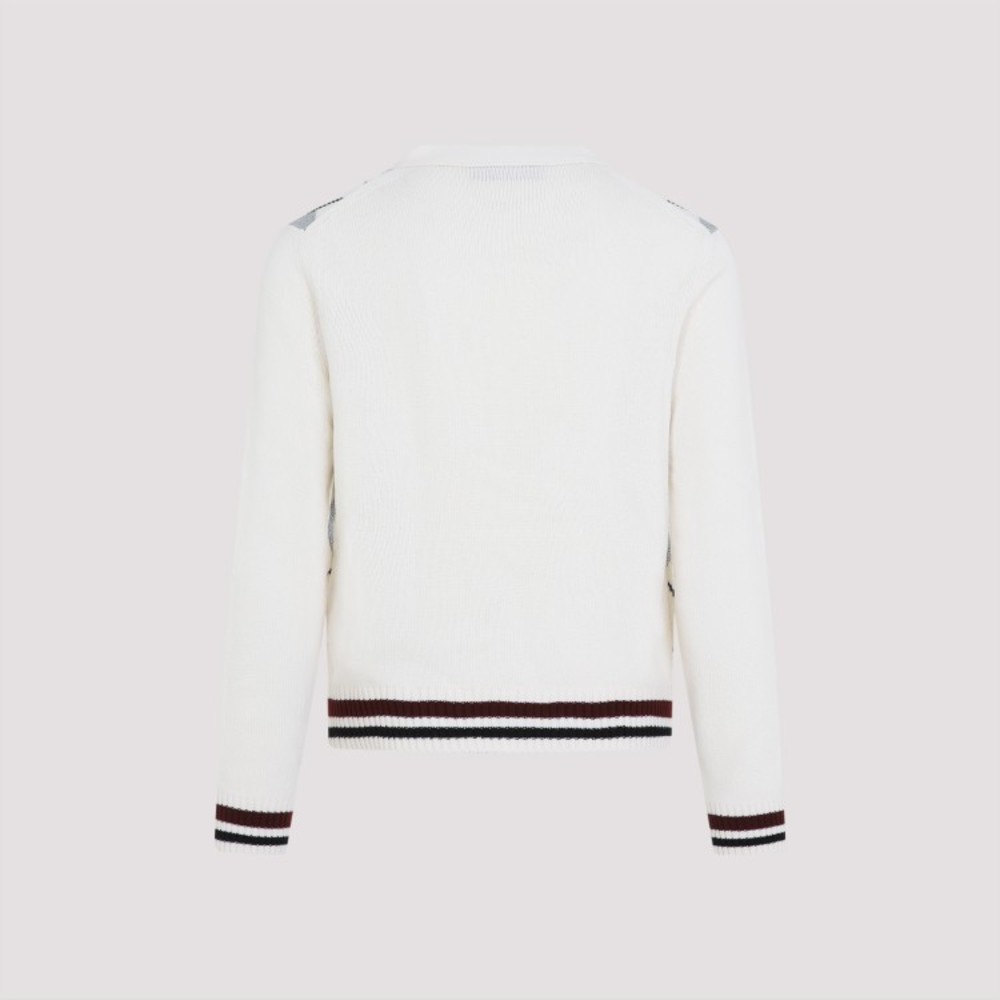 Gucci Argyle Lurex White And Silver Wool Cardigan - NWT - Picture 2 of 4